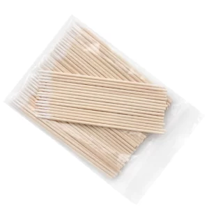 Wooden swab with a very fine cotton tip